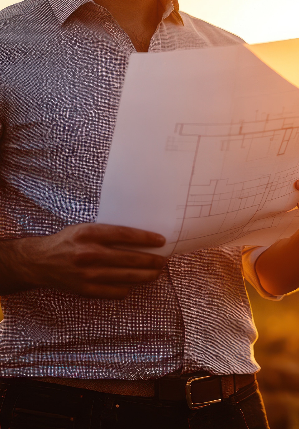 A man holding a piece of paper outside