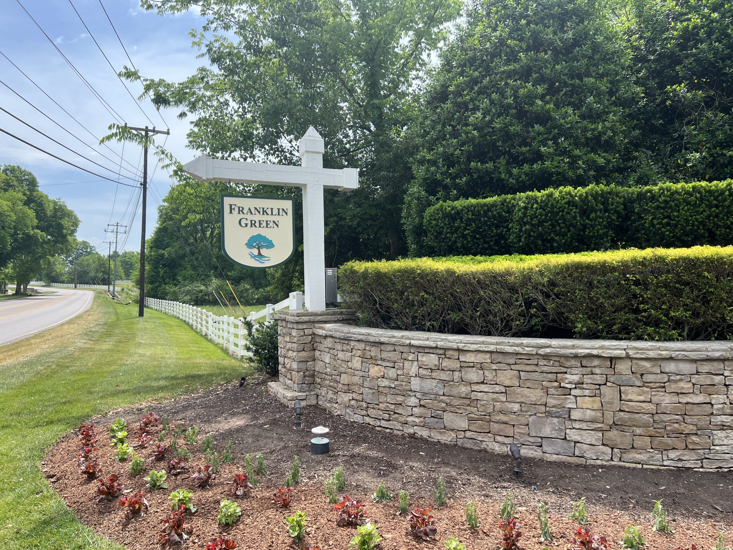 FRANKLIN GREEN entry sign - Franklin TN