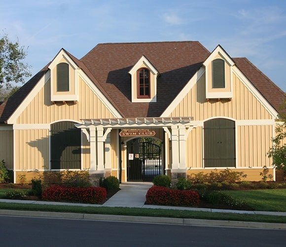Entryway to the swim club at burkitt place