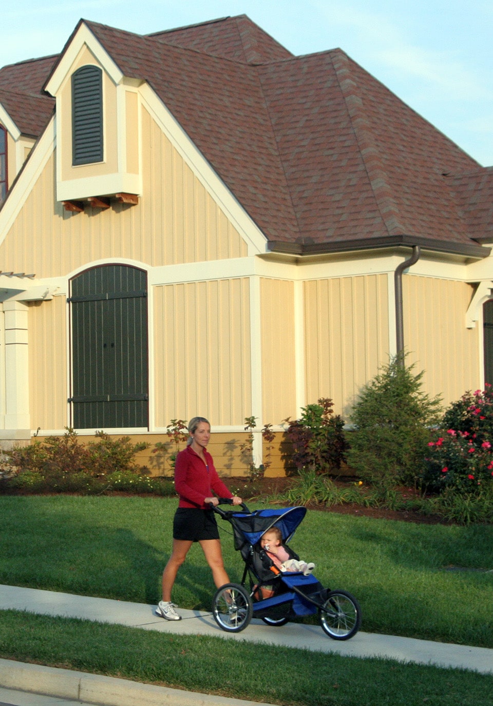 A mother walking with her child