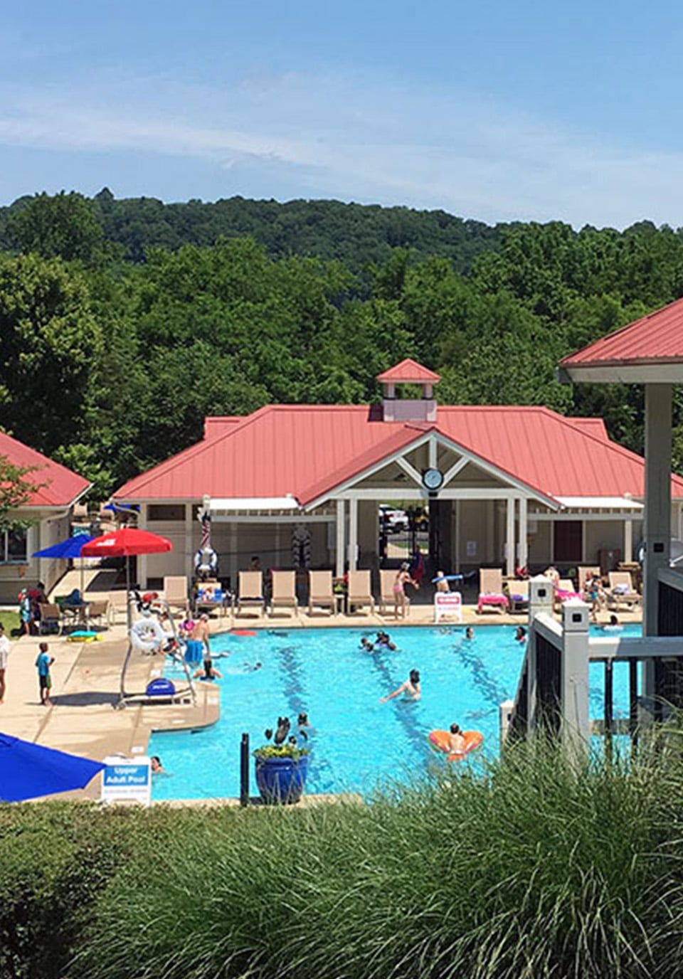 A pool in a community developed by CPS land